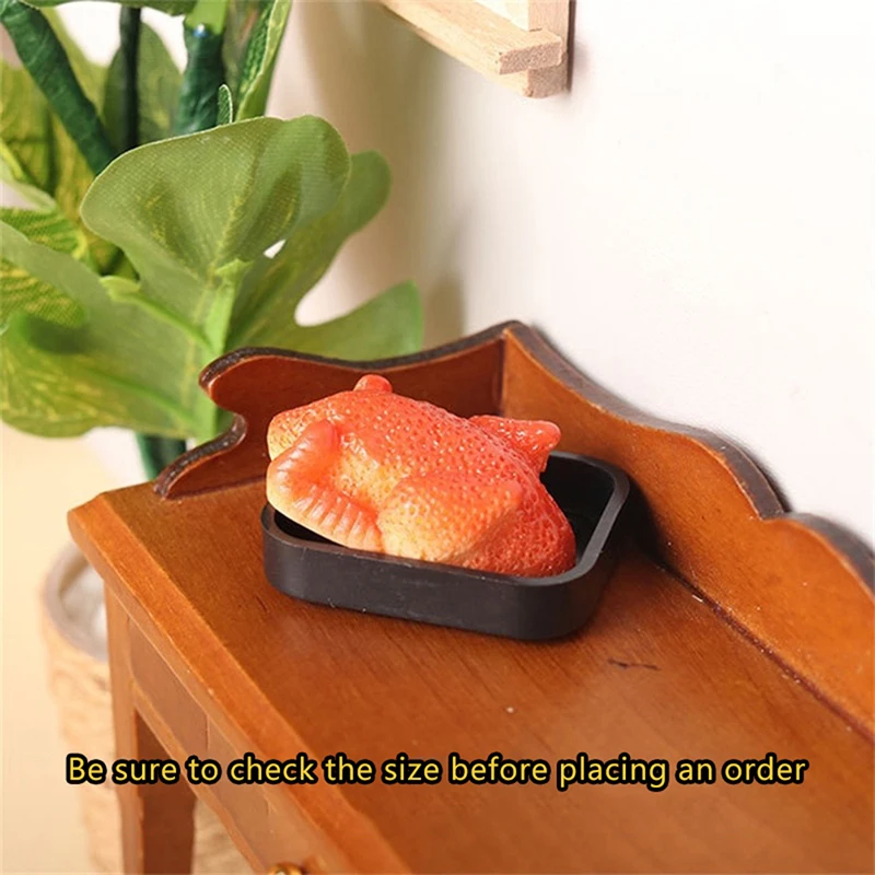 Dollhouse Roast Chicken Creative New 1/12 Dollhouse Miniature Roast Chicken Simulation Kitchen Food Model For Doll House Decor