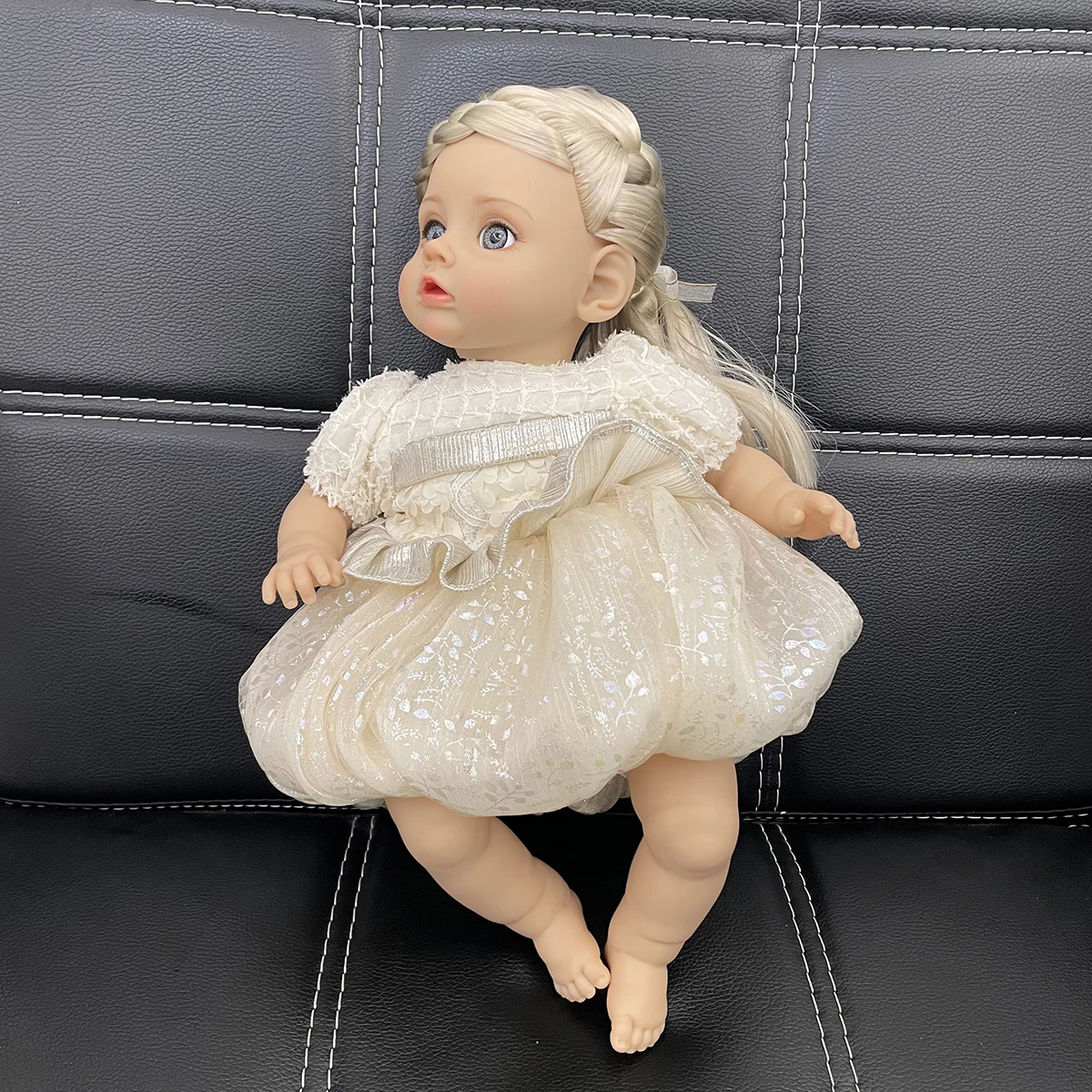 14 Inch New Reborn Doll 35CM Voice Girl Bebe Baby With Fashion Clothes Smooth Soft Skin Vinyl Head Limbs Cotton Body Kids Gift