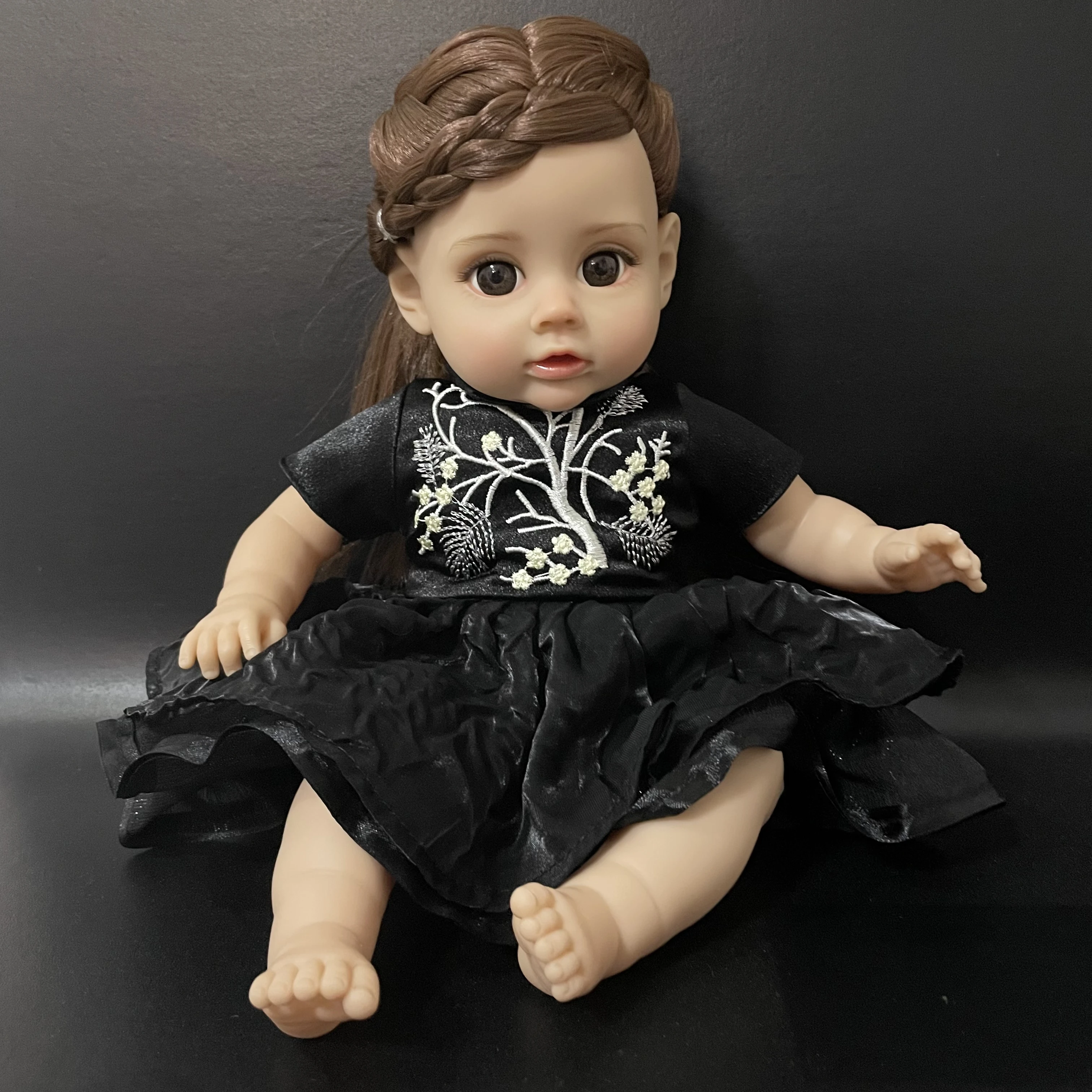 14 Inch New Reborn Doll 35CM Voice Girl Bebe Baby With Fashion Clothes Smooth Soft Skin Vinyl Head Limbs Cotton Body Kids Gift