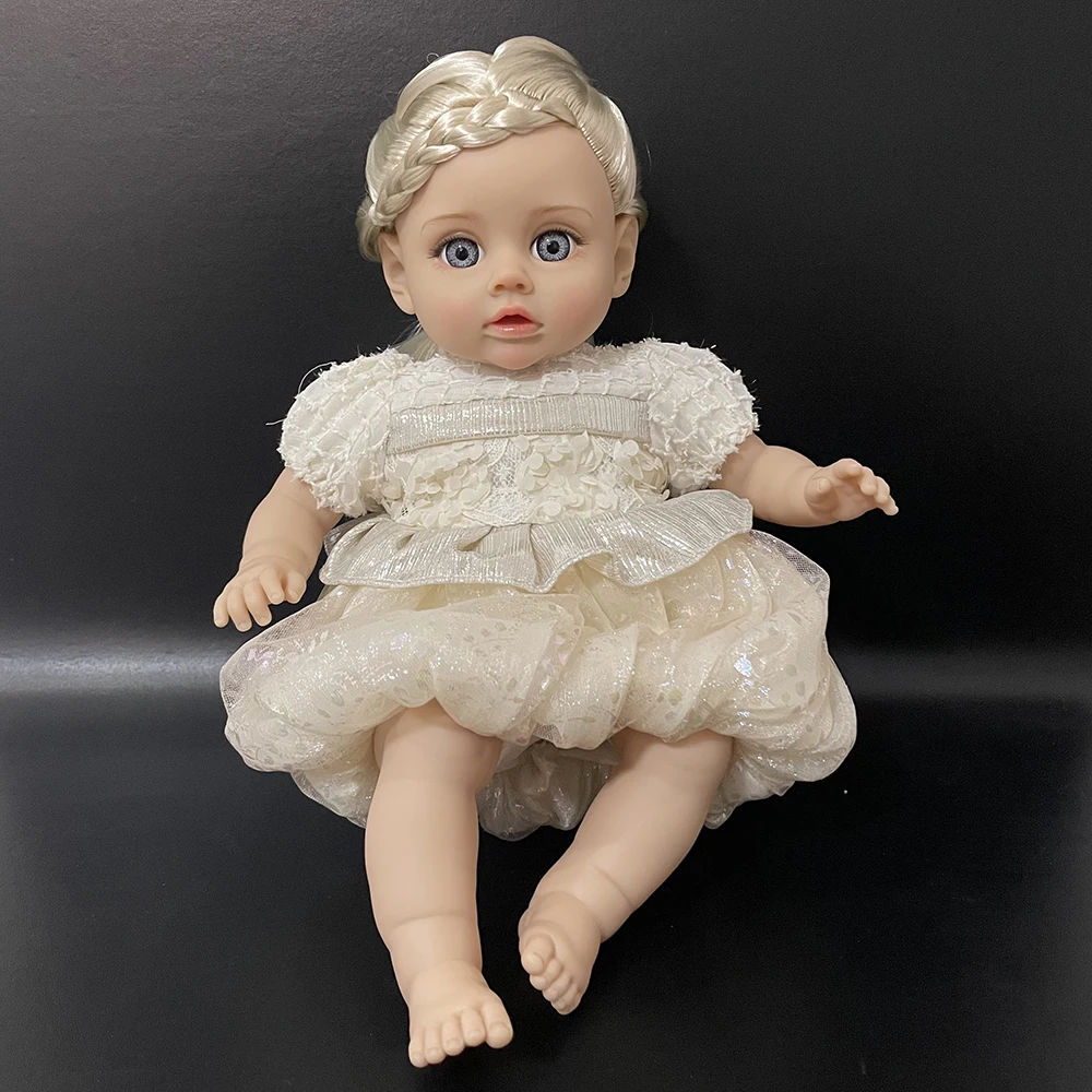 14 Inch New Reborn Doll 35CM Voice Girl Bebe Baby With Fashion Clothes Smooth Soft Skin Vinyl Head Limbs Cotton Body Kids Gift