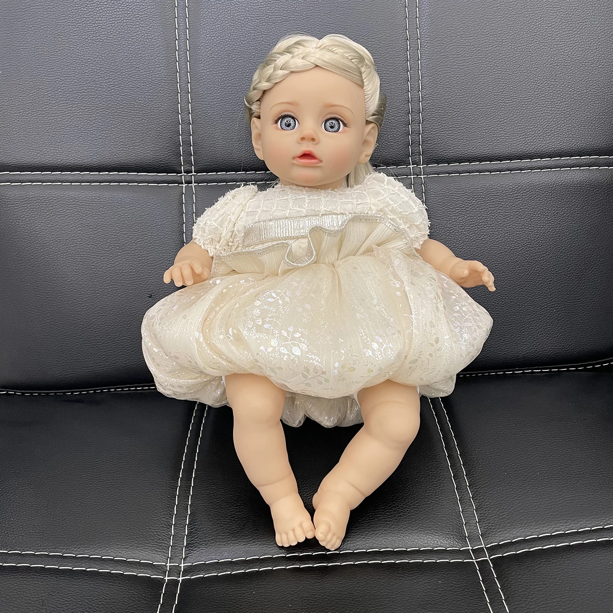 14 Inch New Reborn Doll 35CM Voice Girl Bebe Baby With Fashion Clothes Smooth Soft Skin Vinyl Head Limbs Cotton Body Kids Gift