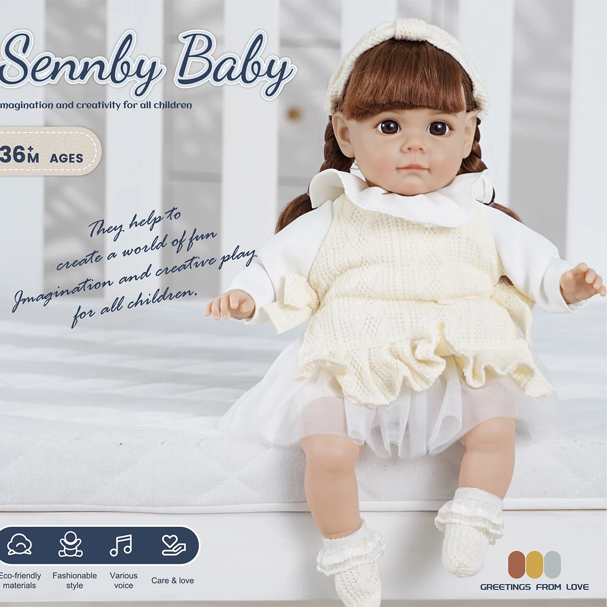 14 Inch New Reborn Doll 35CM Voice Girl Bebe Baby With Fashion Clothes Smooth Soft Skin Vinyl Head Limbs Cotton Body Kids Gift