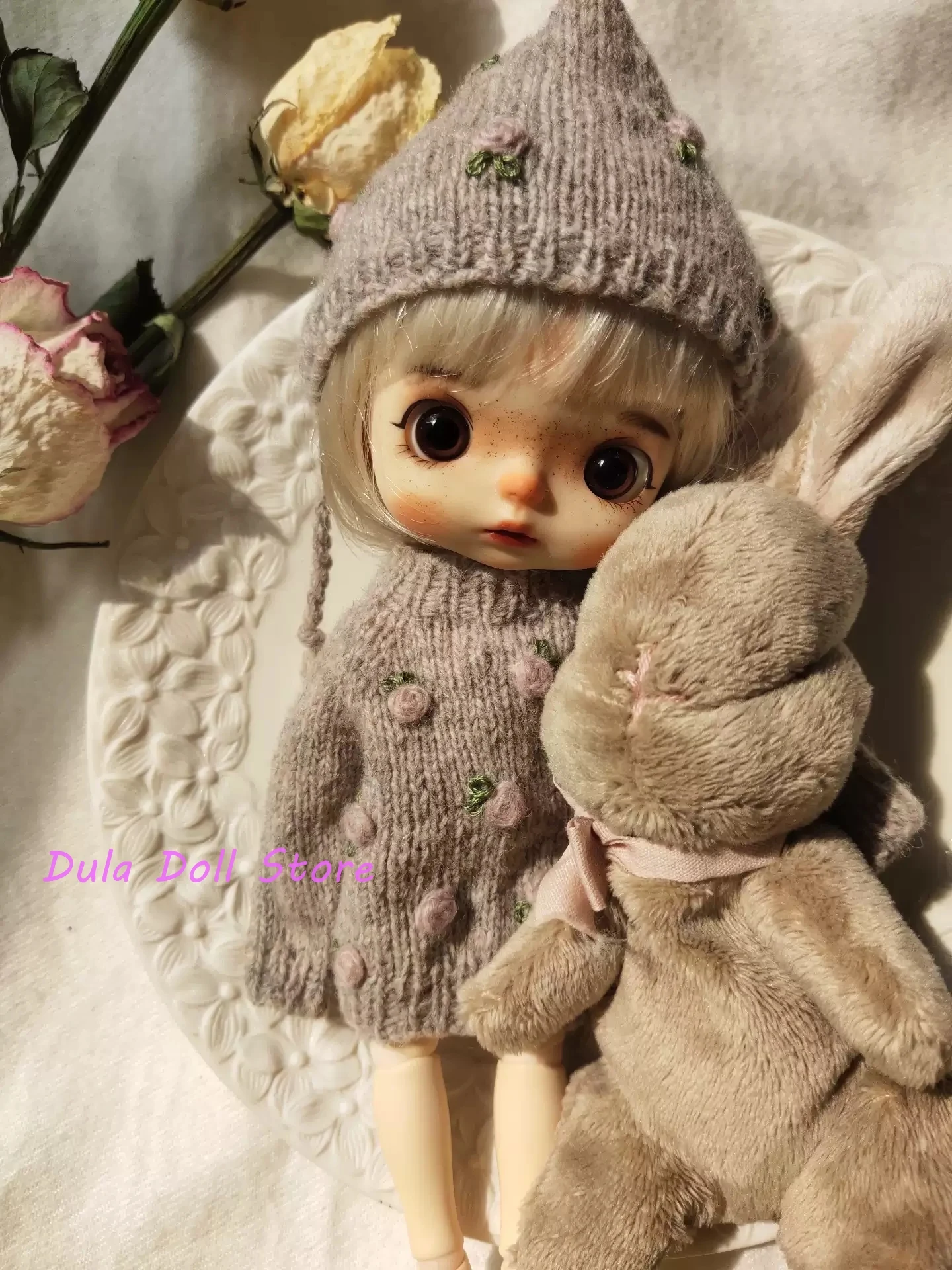 2026 Dula Doll Clothes Dress Cashmere Handmade Sweater Blythe Qbaby Ob24 Ob22 1/6 6 Points Body Doll