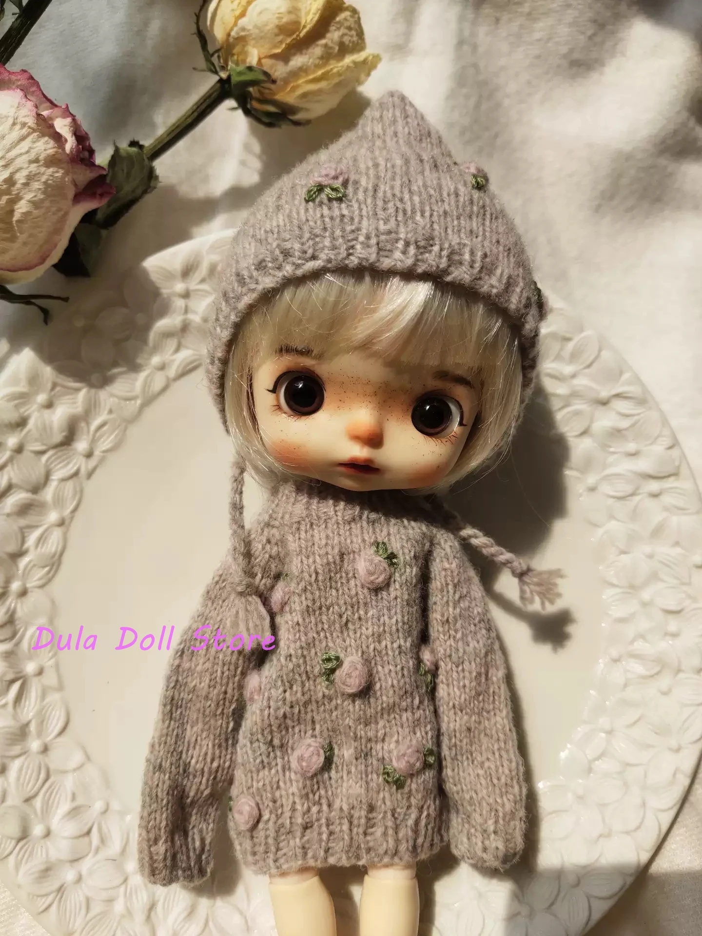 2026 Dula Doll Clothes Dress Cashmere Handmade Sweater Blythe Qbaby Ob24 Ob22 1/6 6 Points Body Doll