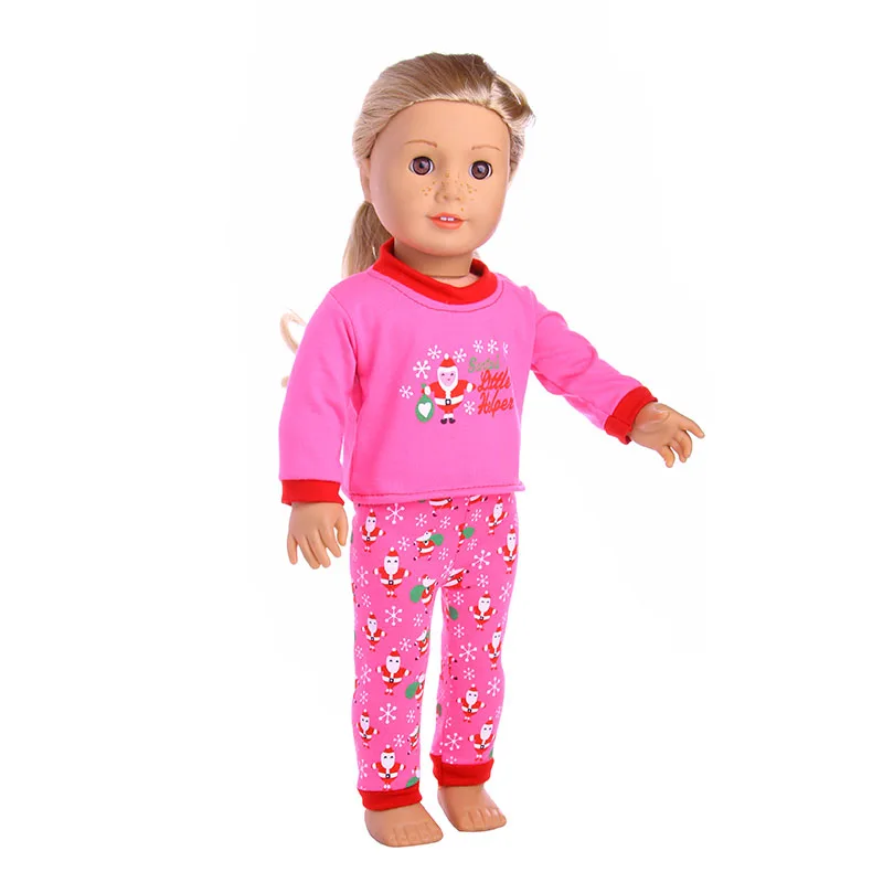 2 Pcs/Set Animal Pajamas Suit For 43cm Baby Doll Clothes Accessories And 18 Inch American Doll Girl's Toys Our Generation