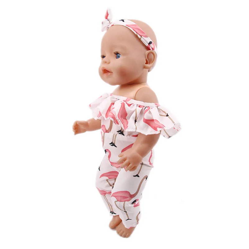2 Pcs/Set Animal Pajamas Suit For 43cm Baby Doll Clothes Accessories And 18 Inch American Doll Girl's Toys Our Generation