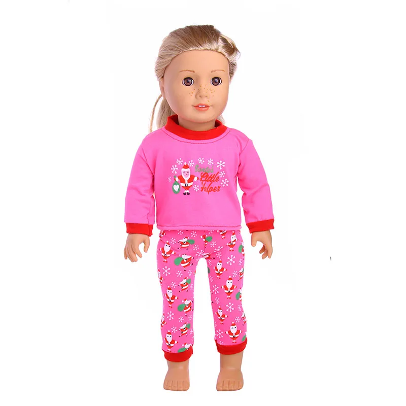 2 Pcs/Set Animal Pajamas Suit For 43cm Baby Doll Clothes Accessories And 18 Inch American Doll Girl's Toys Our Generation