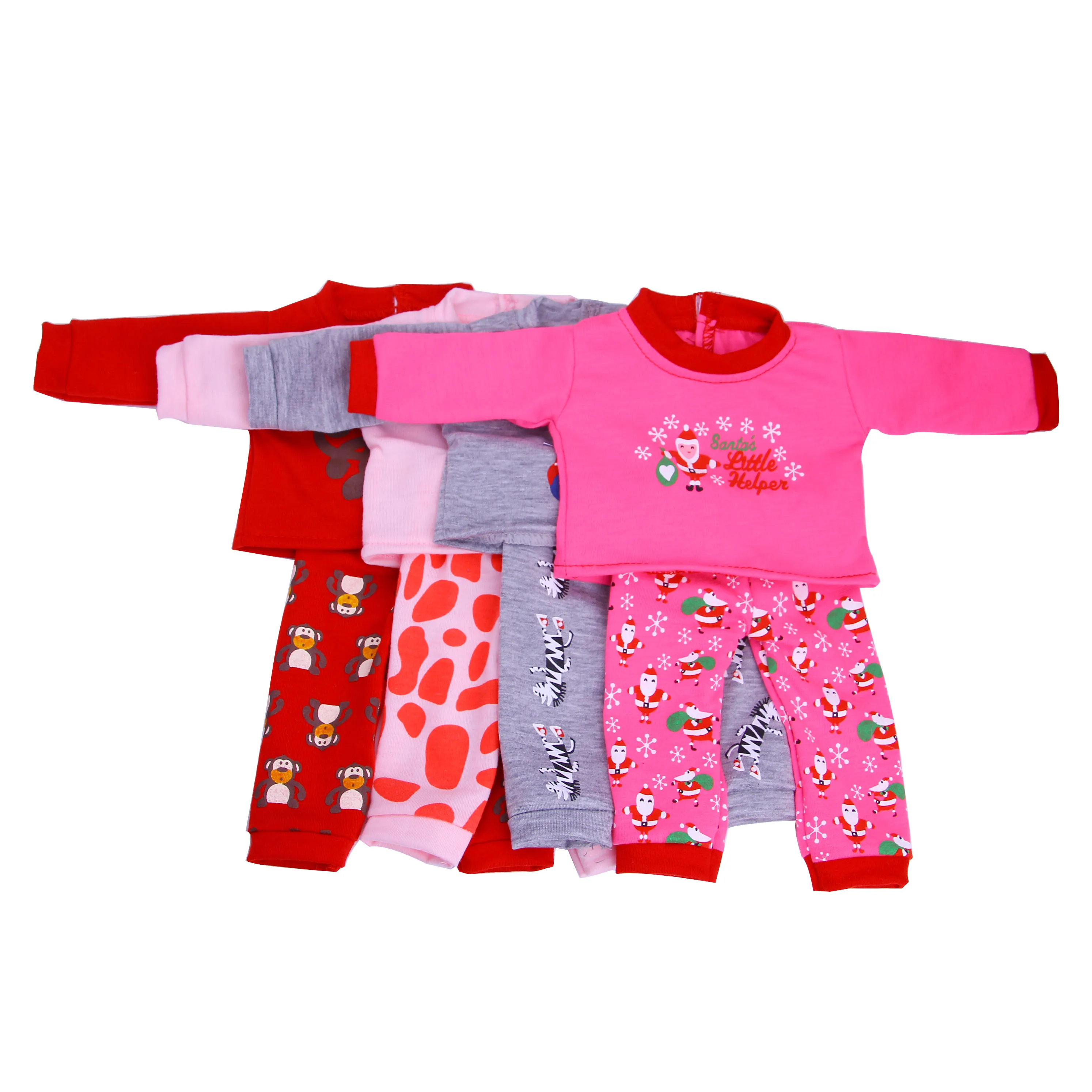 2 Pcs/Set Animal Pajamas Suit For 43cm Baby Doll Clothes Accessories And 18 Inch American Doll Girl's Toys Our Generation
