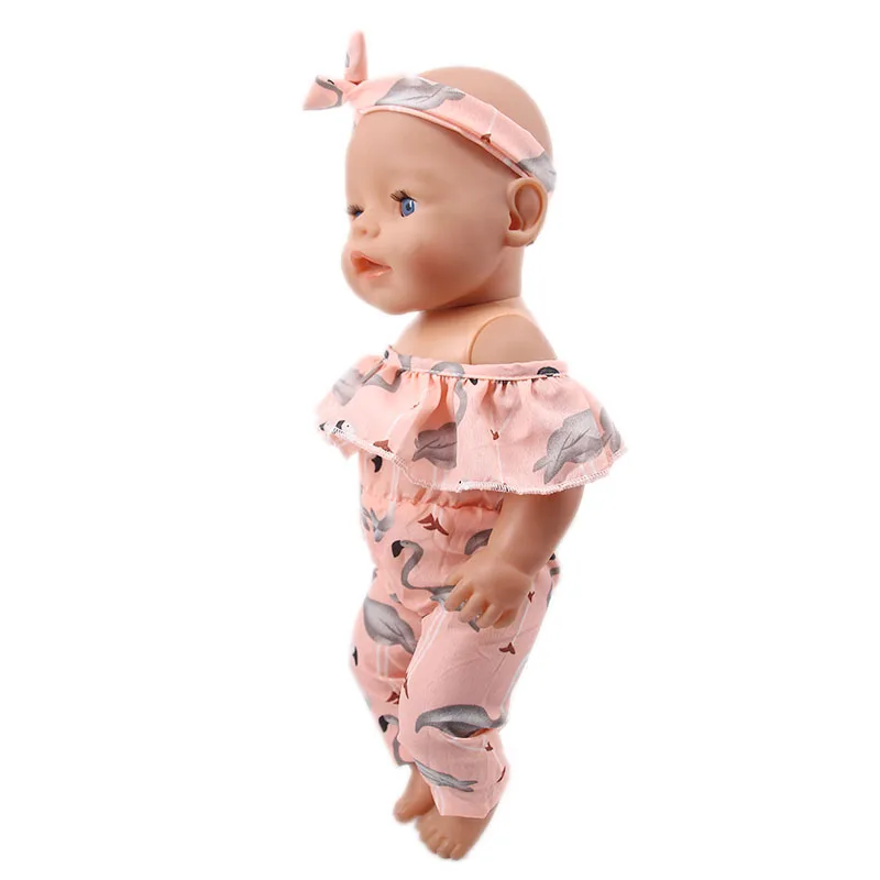 2 Pcs/Set Animal Pajamas Suit For 43cm Baby Doll Clothes Accessories And 18 Inch American Doll Girl's Toys Our Generation