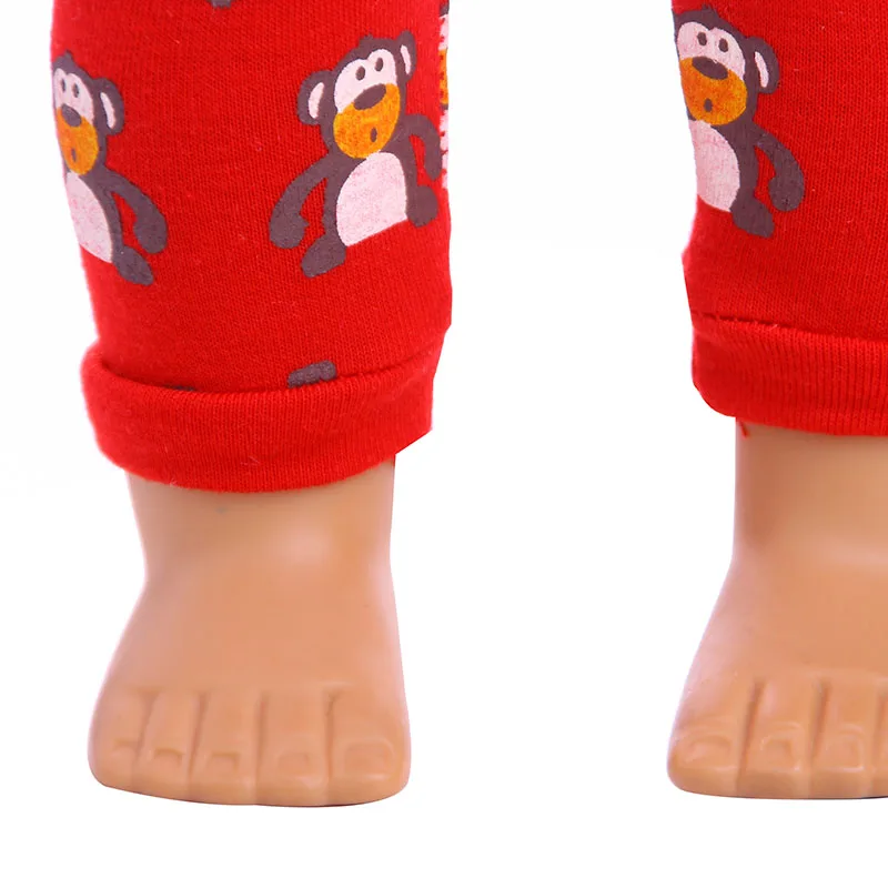 2 Pcs/Set Animal Pajamas Suit For 43cm Baby Doll Clothes Accessories And 18 Inch American Doll Girl's Toys Our Generation