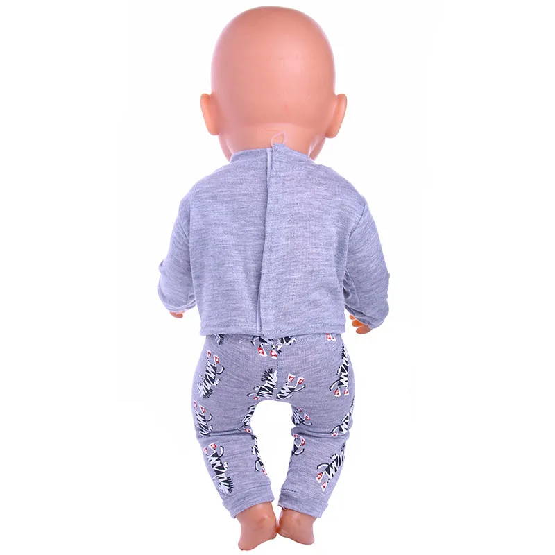 2 Pcs/Set Animal Pajamas Suit For 43cm Baby Doll Clothes Accessories And 18 Inch American Doll Girl's Toys Our Generation