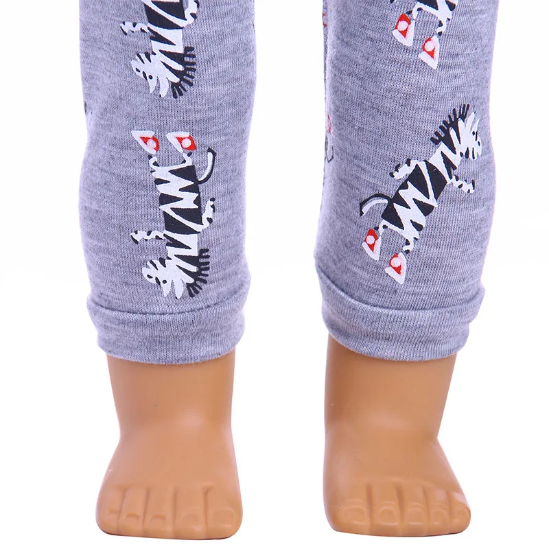 2 Pcs/Set Animal Pajamas Suit For 43cm Baby Doll Clothes Accessories And 18 Inch American Doll Girl's Toys Our Generation