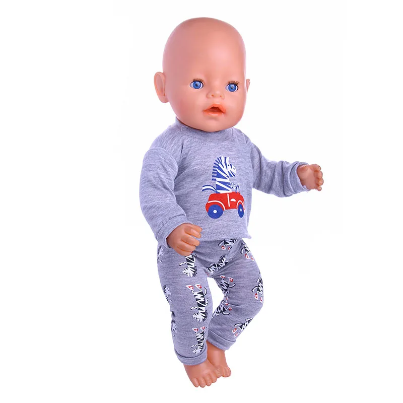 2 Pcs/Set Animal Pajamas Suit For 43cm Baby Doll Clothes Accessories And 18 Inch American Doll Girl's Toys Our Generation