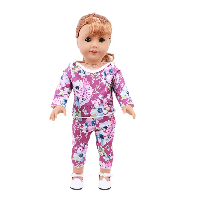 2 Pcs/Set Animal Pajamas Suit For 43cm Baby Doll Clothes Accessories And 18 Inch American Doll Girl's Toys Our Generation
