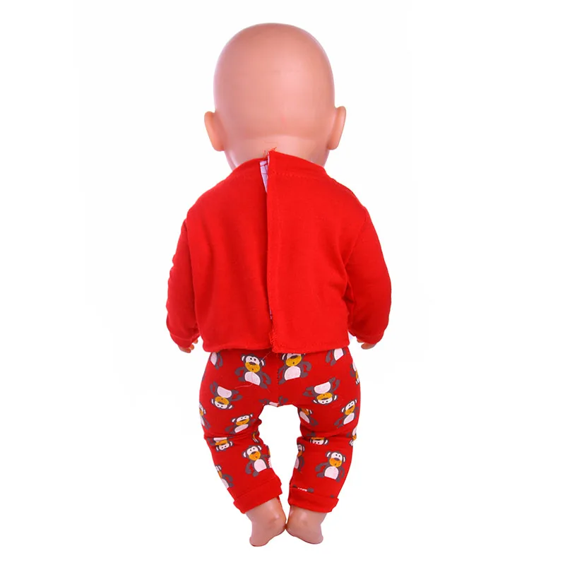 2 Pcs/Set Animal Pajamas Suit For 43cm Baby Doll Clothes Accessories And 18 Inch American Doll Girl's Toys Our Generation