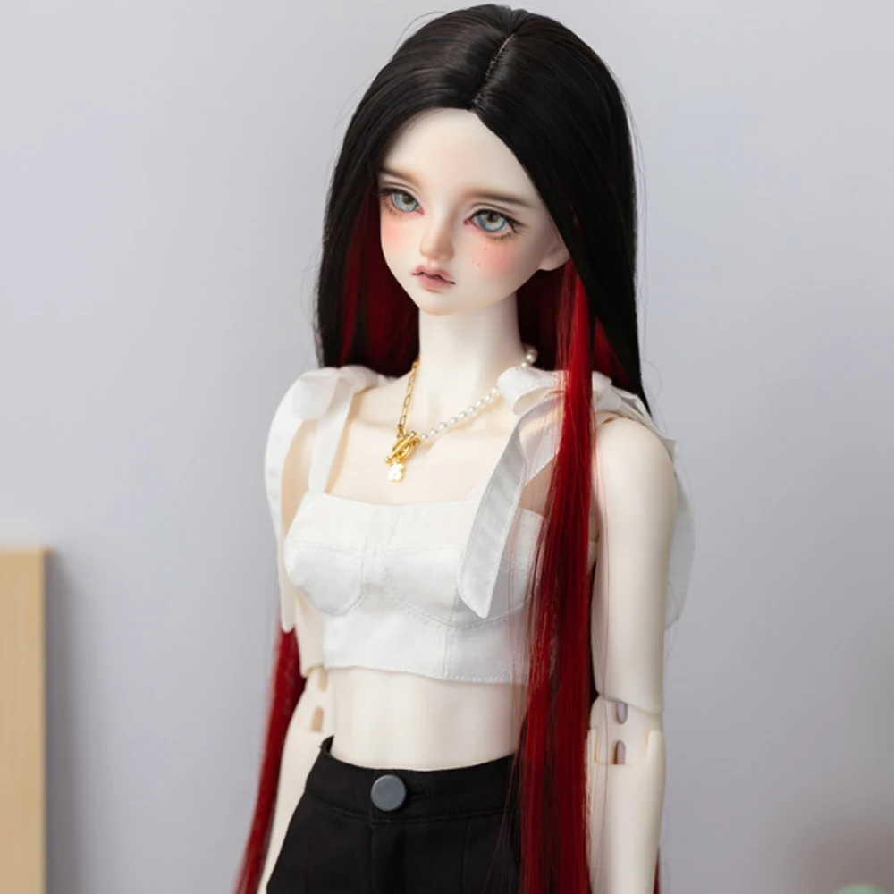 New Style 1/3 1/4 1/6 1/8 High Temperature Wire Striaght BJD Wig For Doll Hair Wig Two Colors