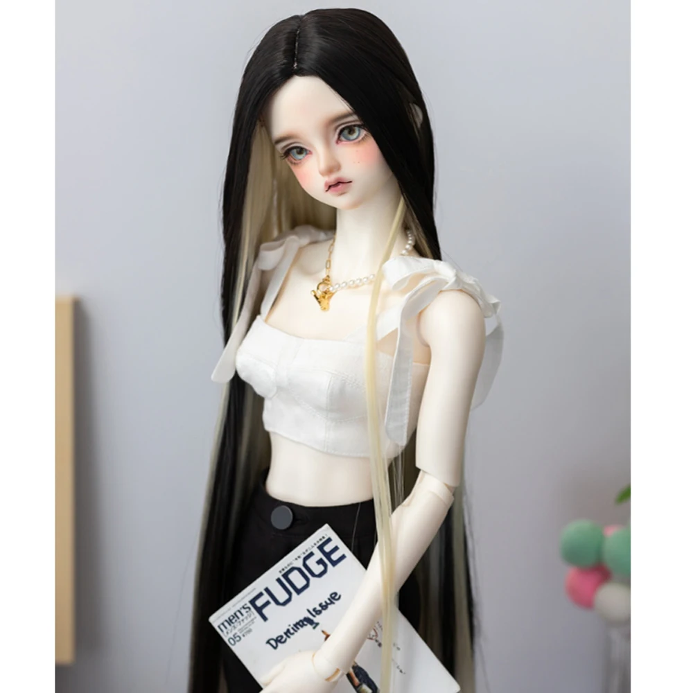 New Style 1/3 1/4 1/6 1/8 High Temperature Wire Striaght BJD Wig For Doll Hair Wig Two Colors