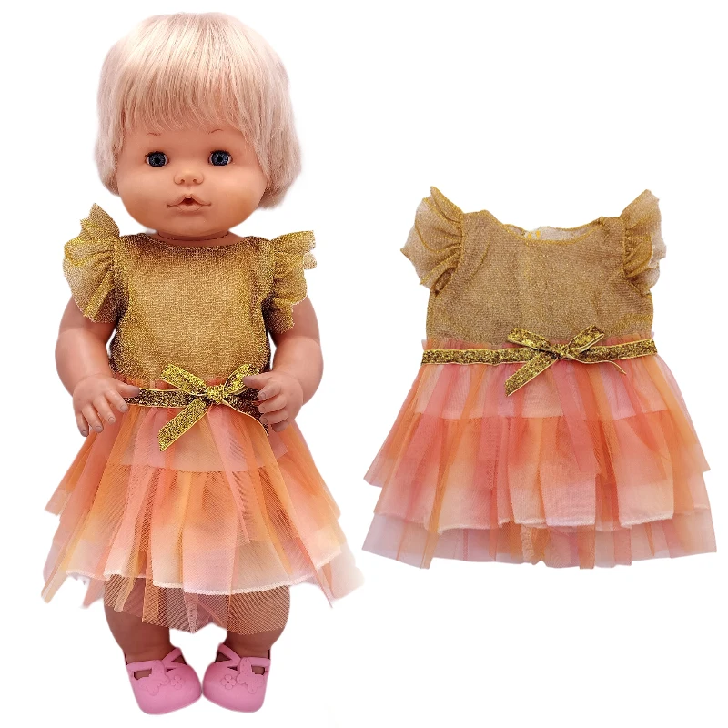 For 40cm Nenuco Doll Clothes 17" Baby Doll Blue Flower Dress Toys Clothing