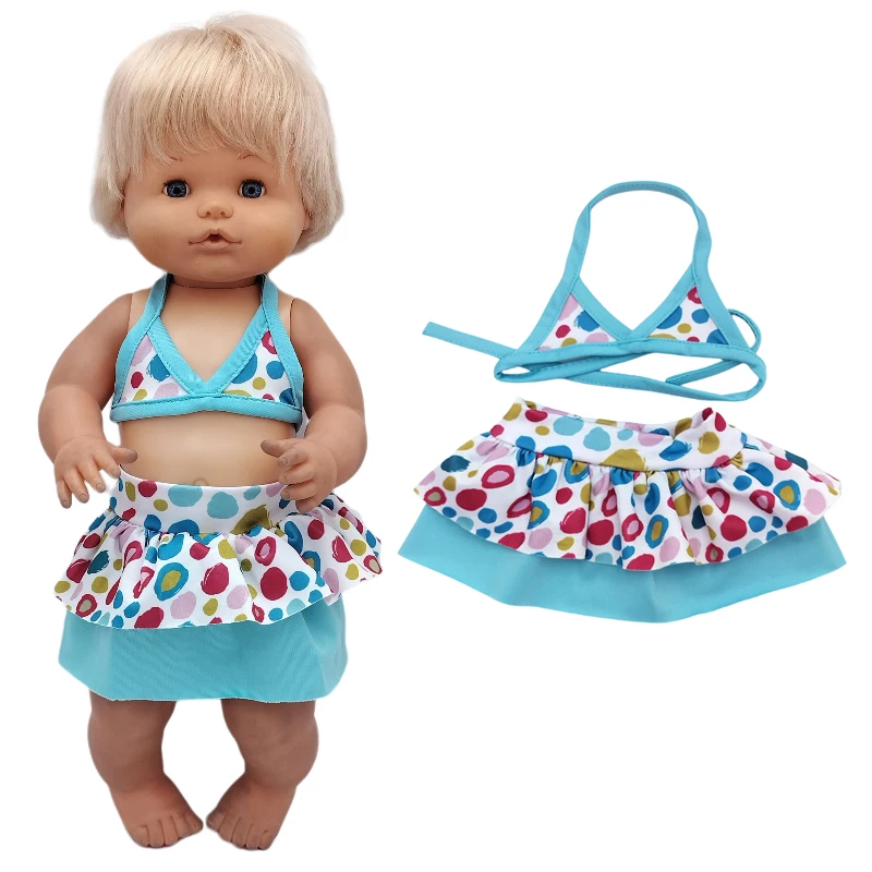 For 40cm Nenuco Doll Clothes 17" Baby Doll Blue Flower Dress Toys Clothing