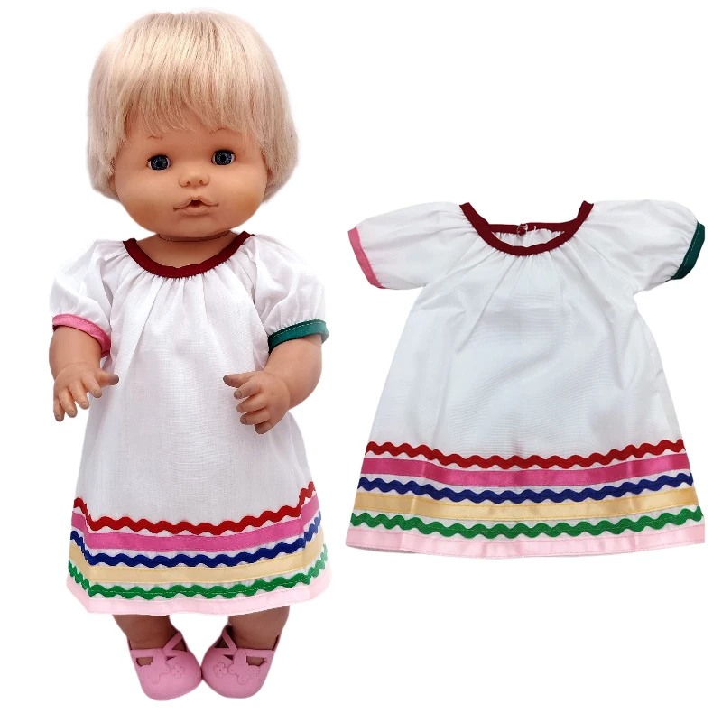 For 40cm Nenuco Doll Clothes 17" Baby Doll Blue Flower Dress Toys Clothing