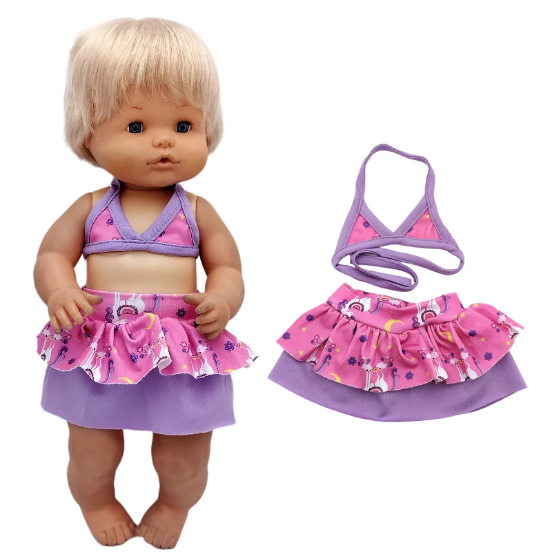 For 40cm Nenuco Doll Clothes 17" Baby Doll Blue Flower Dress Toys Clothing