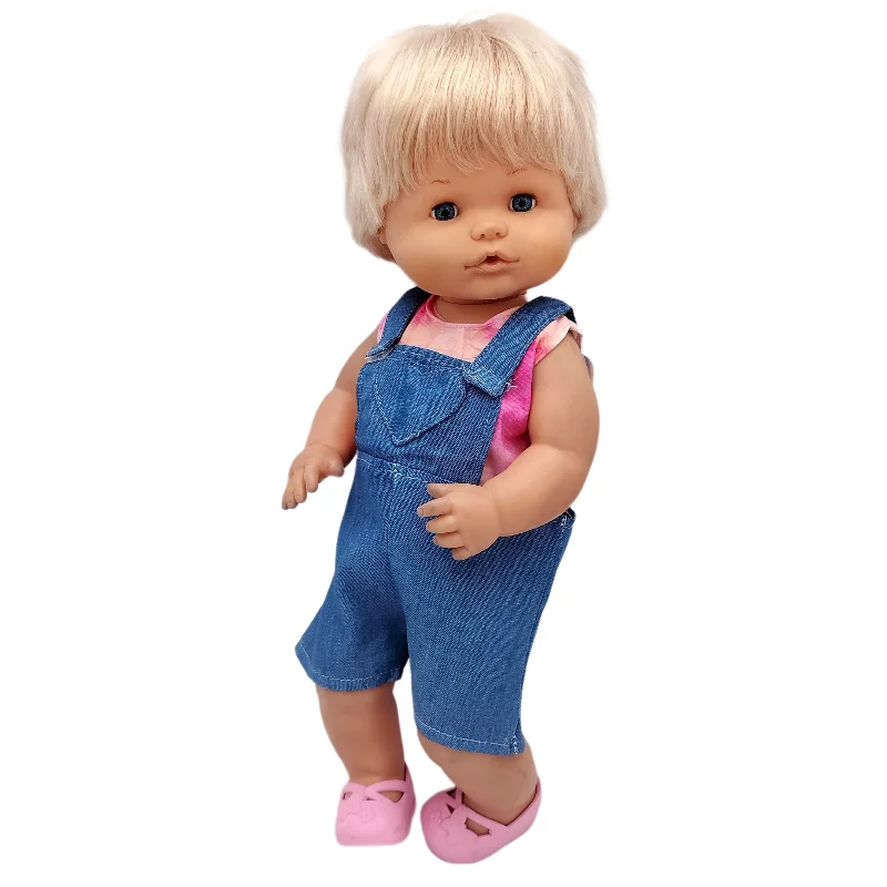 For 40cm Nenuco Doll Clothes 17" Baby Doll Blue Flower Dress Toys Clothing