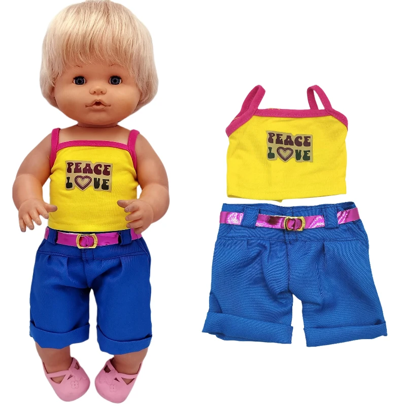 For 40cm Nenuco Doll Clothes 17" Baby Doll Blue Flower Dress Toys Clothing