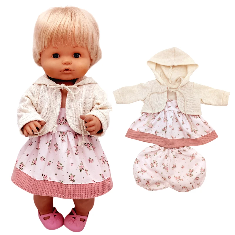 For 40cm Nenuco Doll Clothes 17" Baby Doll Blue Flower Dress Toys Clothing
