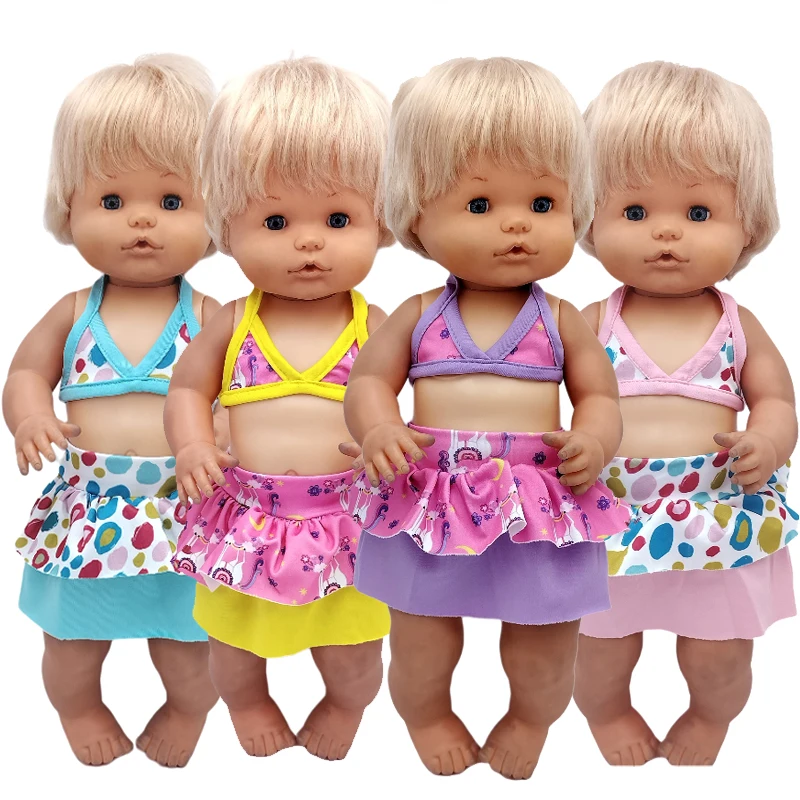 For 40cm Nenuco Doll Clothes 17" Baby Doll Blue Flower Dress Toys Clothing
