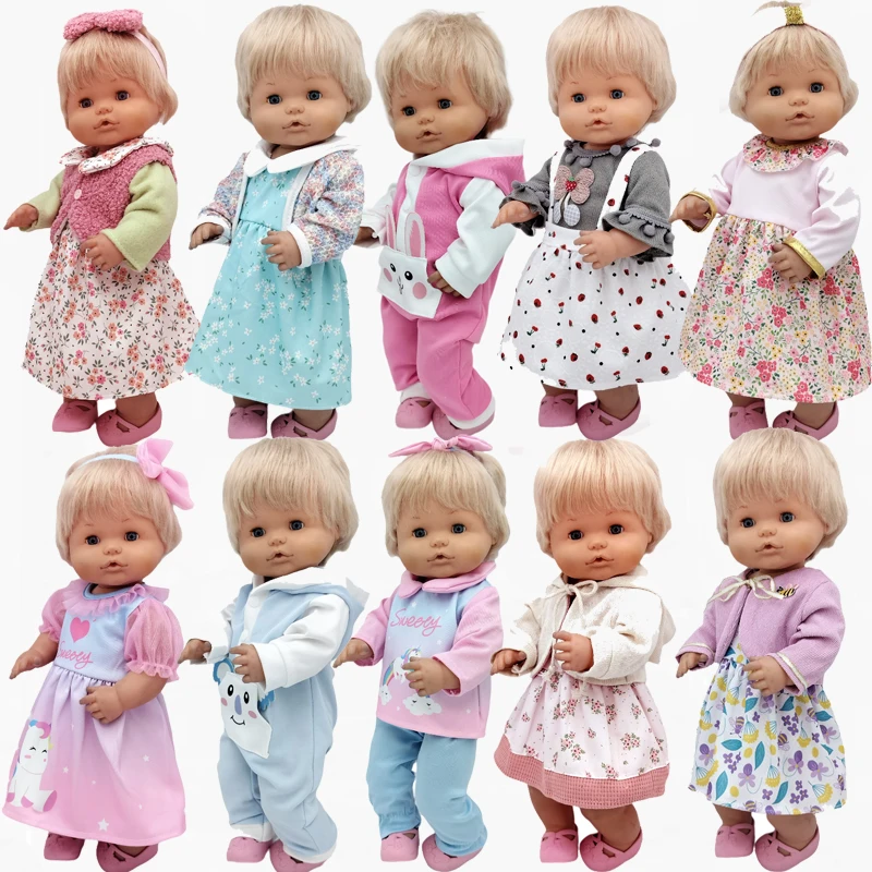 For 40cm Nenuco Doll Clothes 17" Baby Doll Blue Flower Dress Toys Clothing