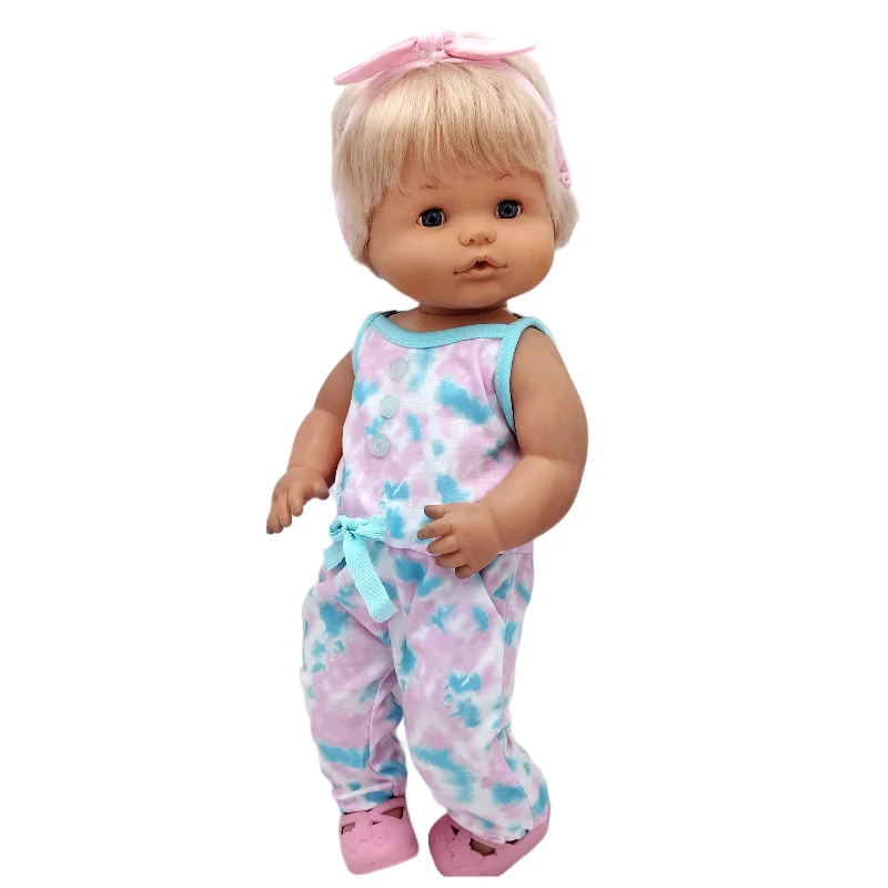 For 40cm Nenuco Doll Clothes 17" Baby Doll Blue Flower Dress Toys Clothing