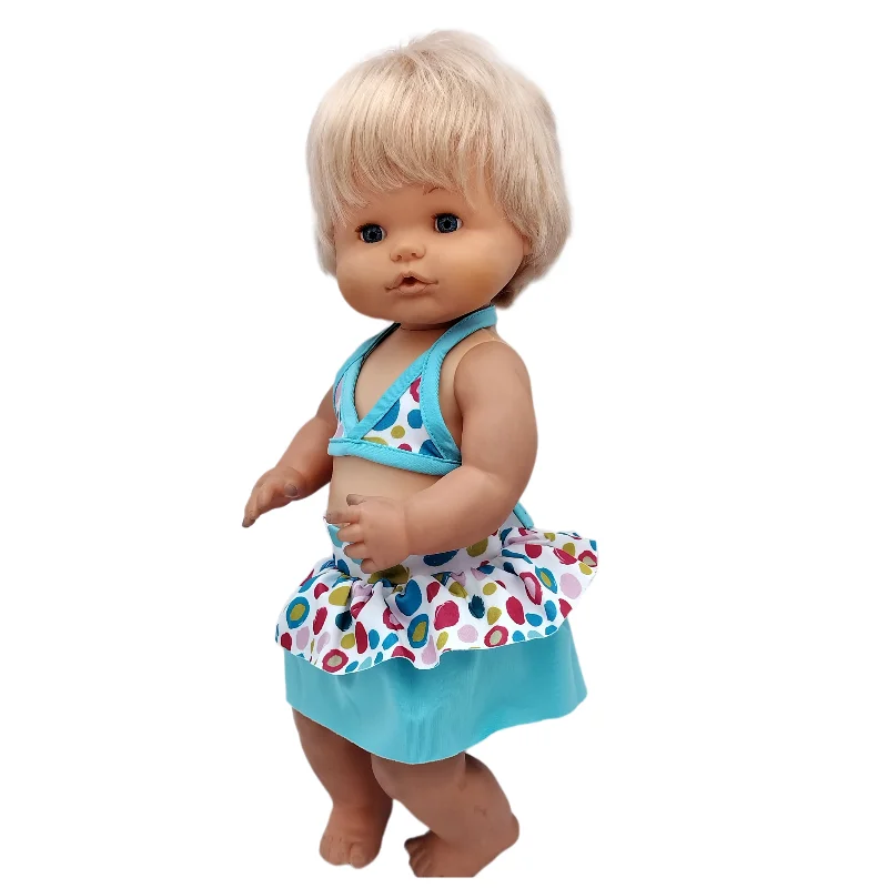 For 40cm Nenuco Doll Clothes 17" Baby Doll Blue Flower Dress Toys Clothing