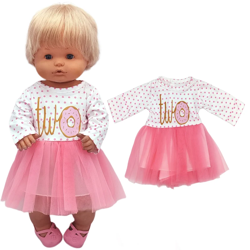For 40cm Nenuco Doll Clothes 17" Baby Doll Blue Flower Dress Toys Clothing