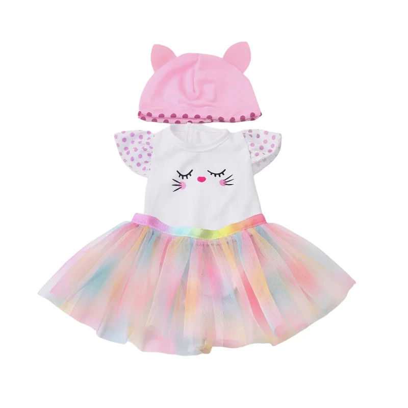 For 40cm Nenuco Doll Clothes 17" Baby Doll Blue Flower Dress Toys Clothing