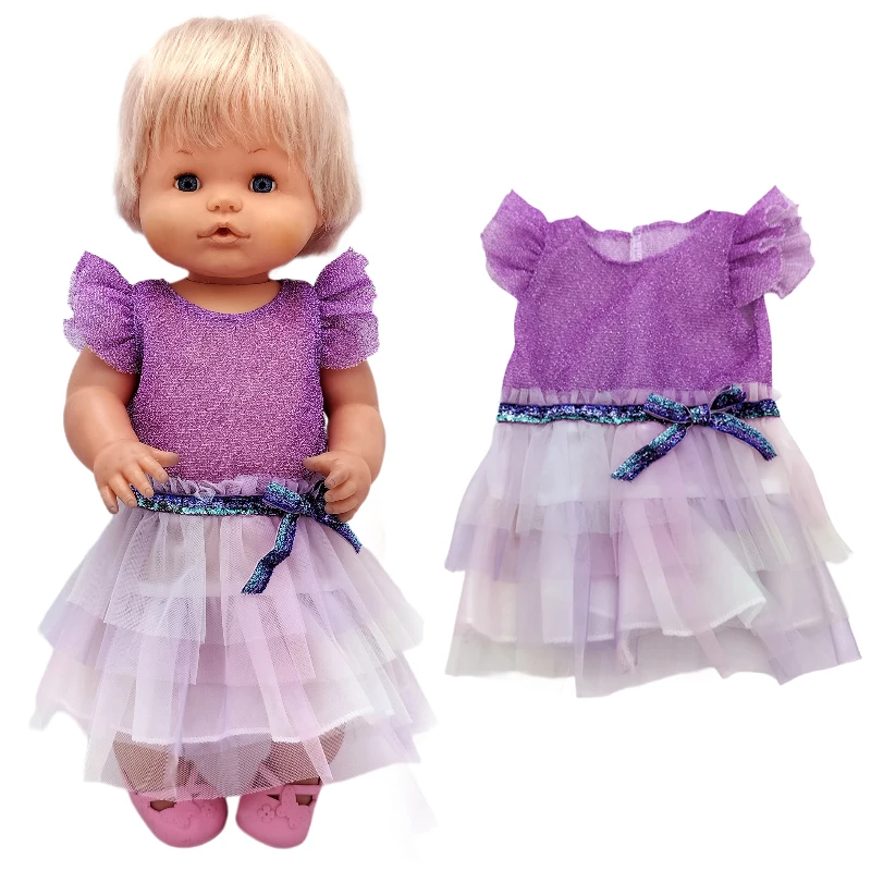 For 40cm Nenuco Doll Clothes 17" Baby Doll Blue Flower Dress Toys Clothing