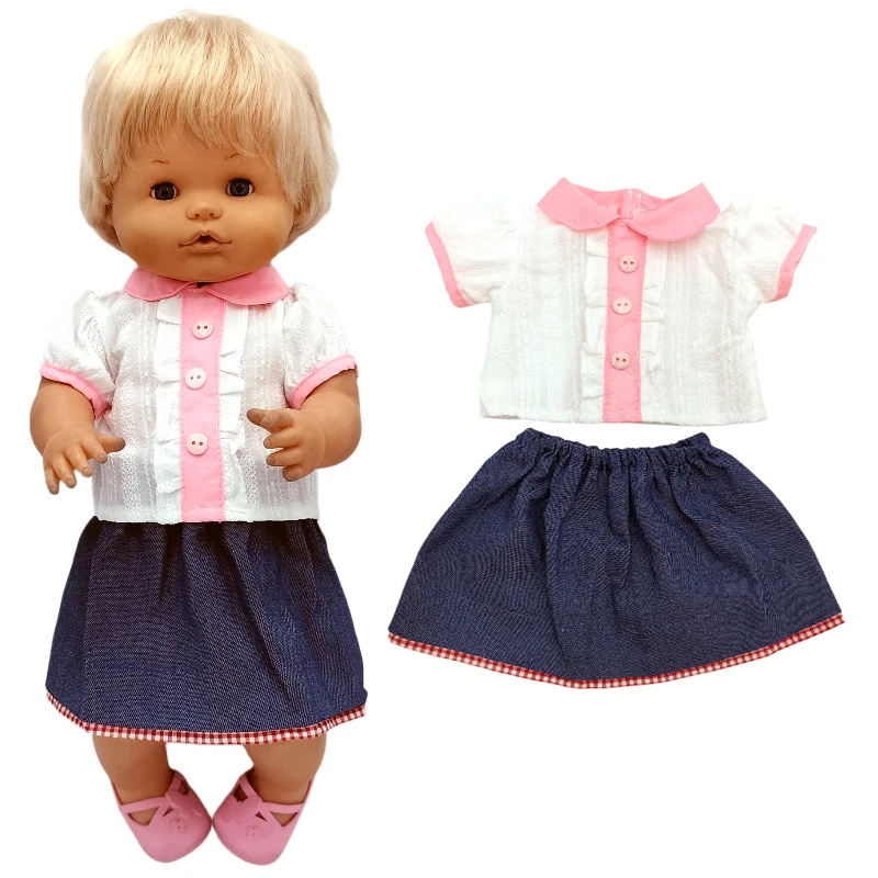 For 40cm Nenuco Doll Clothes 17" Baby Doll Blue Flower Dress Toys Clothing