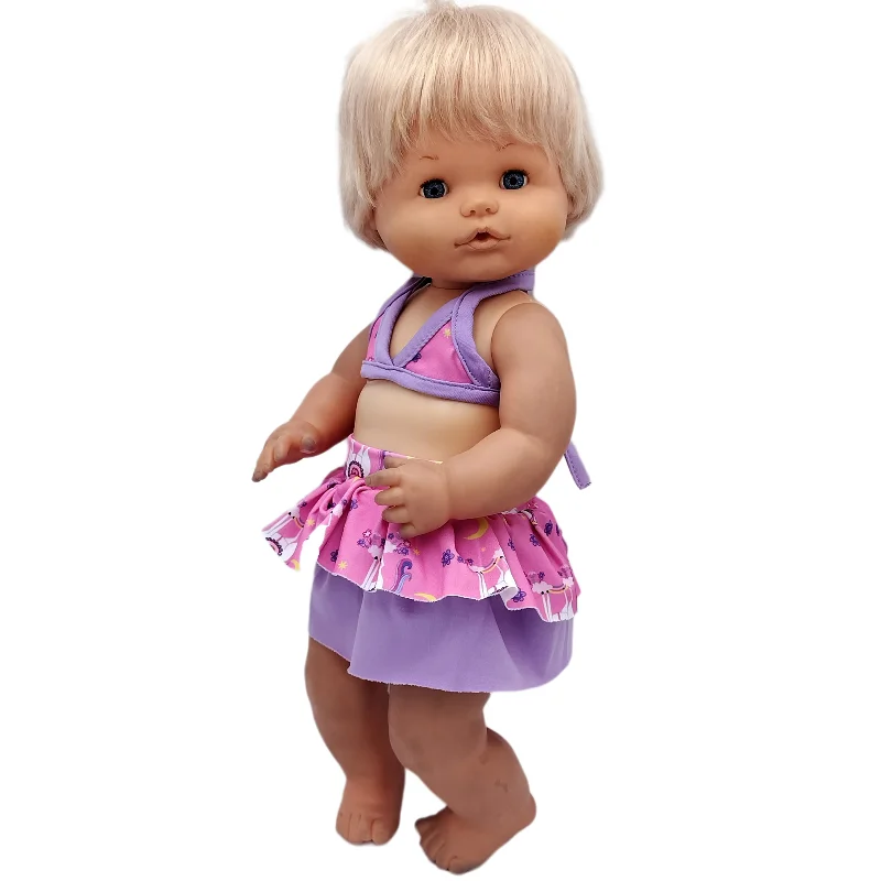 For 40cm Nenuco Doll Clothes 17" Baby Doll Blue Flower Dress Toys Clothing
