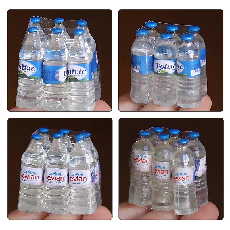 1:12 Dollhouse Miniature Resin Mini Simulation Mineral Water Bottle Model For Doll House Decor Kids Pretend Play Toys