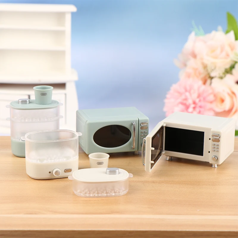 1:12 Dollhouse Miniature Micro-wave Oven Bread Cabinet Steam Box Household Electric Model Decor Toy Doll House Accessories