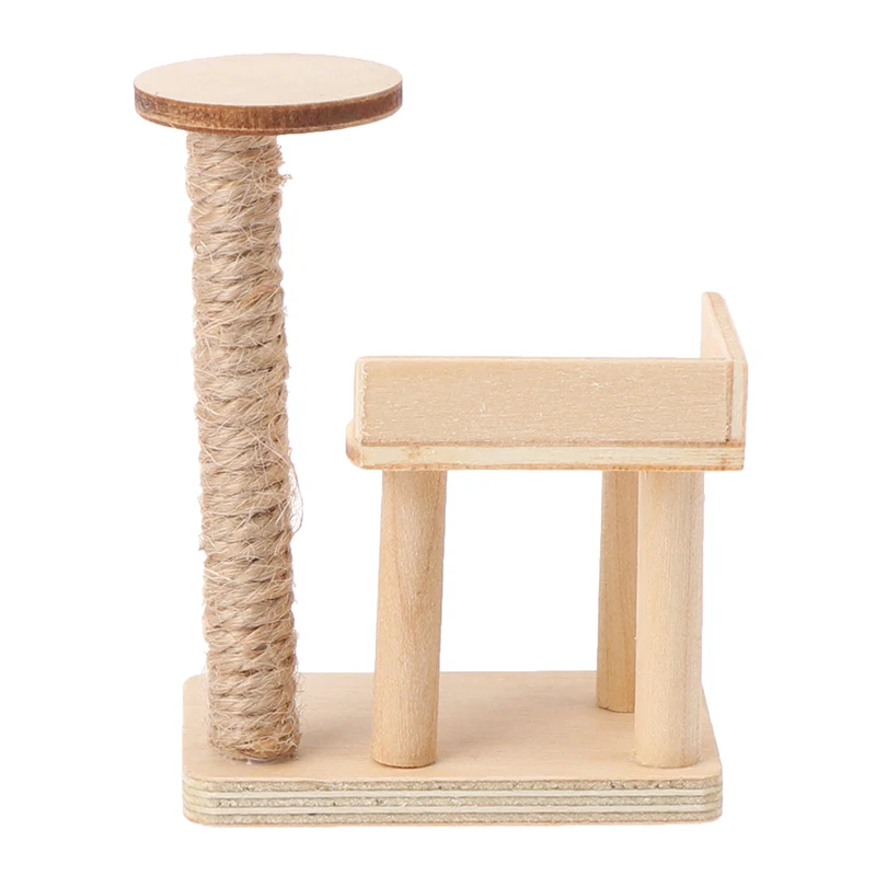 1:12 Dollhouse Miniature Wooden Cat Climbing Frame Model Decoration Accessories