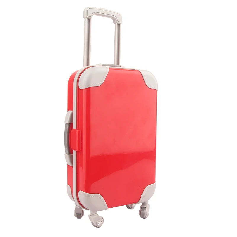 Colorful Coating Baby Suitcase Rainbow Color Plastic Trunk For 43cm Baby New Born&18 inch American/OG Girl Doll Children Toys