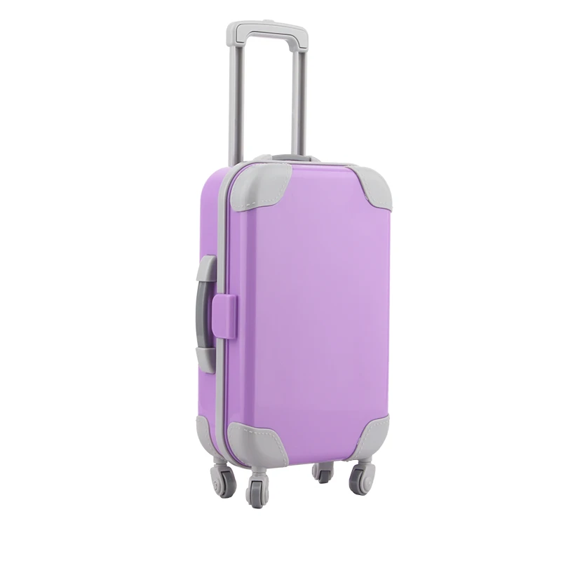 Colorful Coating Baby Suitcase Rainbow Color Plastic Trunk For 43cm Baby New Born&18 inch American/OG Girl Doll Children Toys