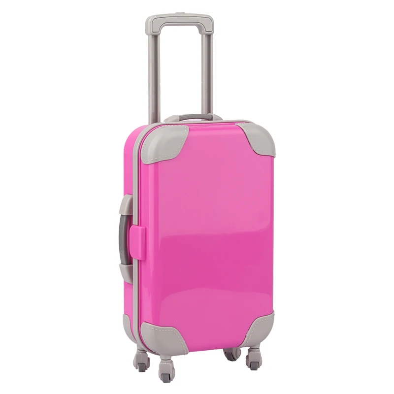 Colorful Coating Baby Suitcase Rainbow Color Plastic Trunk For 43cm Baby New Born&18 inch American/OG Girl Doll Children Toys
