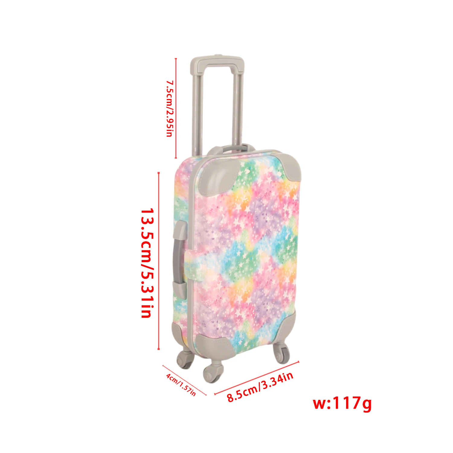 Colorful Coating Baby Suitcase Rainbow Color Plastic Trunk For 43cm Baby New Born&18 inch American/OG Girl Doll Children Toys