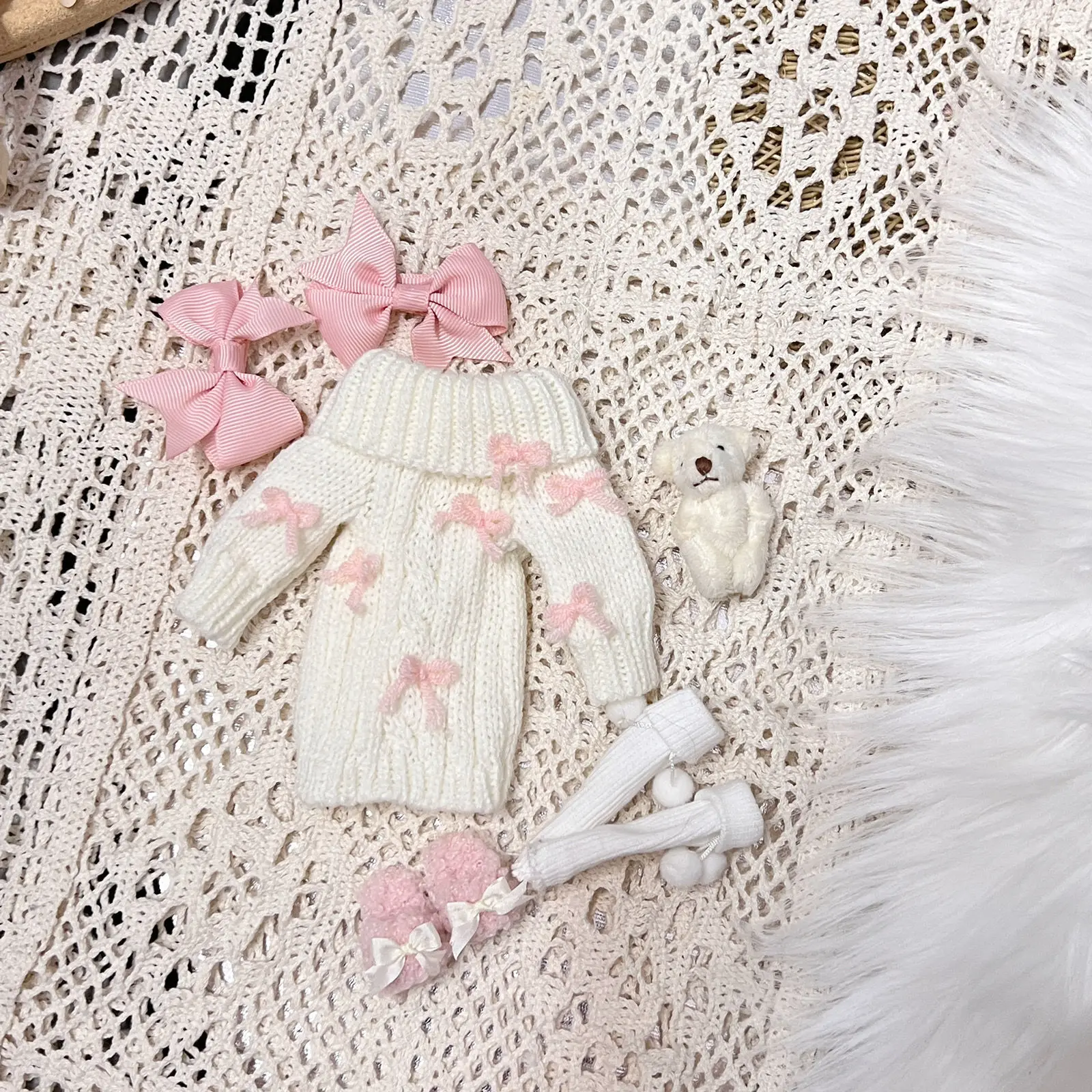 Blythe Doll Clothes Sweater Skirt Set Handmade 28-30cm OB22 OB24 AZ, One Dress for Blythe Doll Accessories