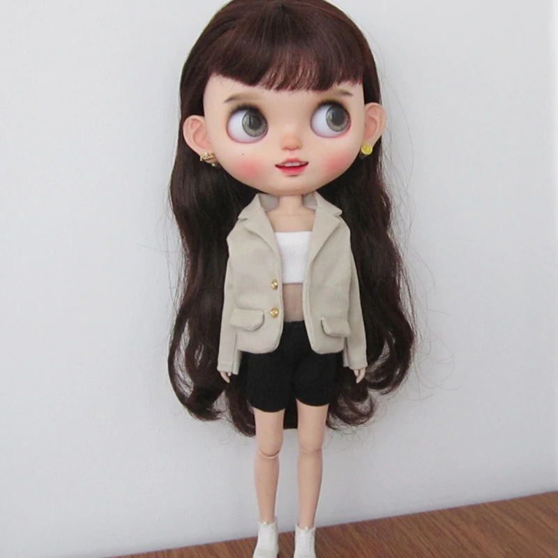 Fashion Handmade Workplace Suit Coat Tube Top and Pants Clothes for Blyth Azone OB24 Licca Doll Outfits Accessories