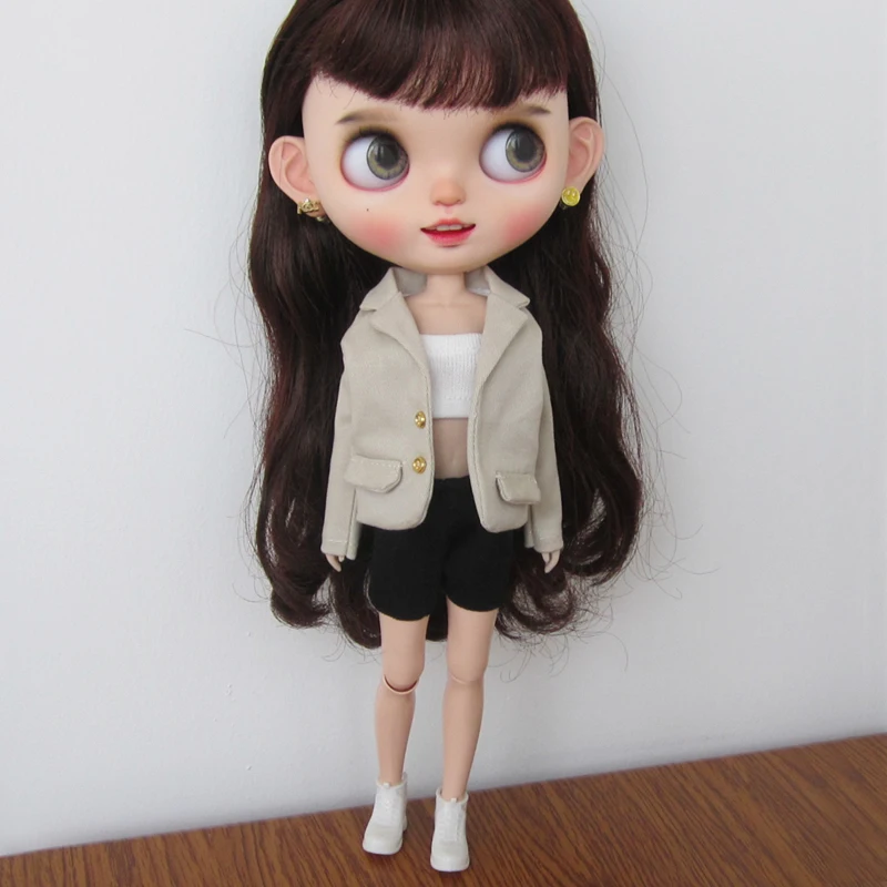 Fashion Handmade Workplace Suit Coat Tube Top and Pants Clothes for Blyth Azone OB24 Licca Doll Outfits Accessories