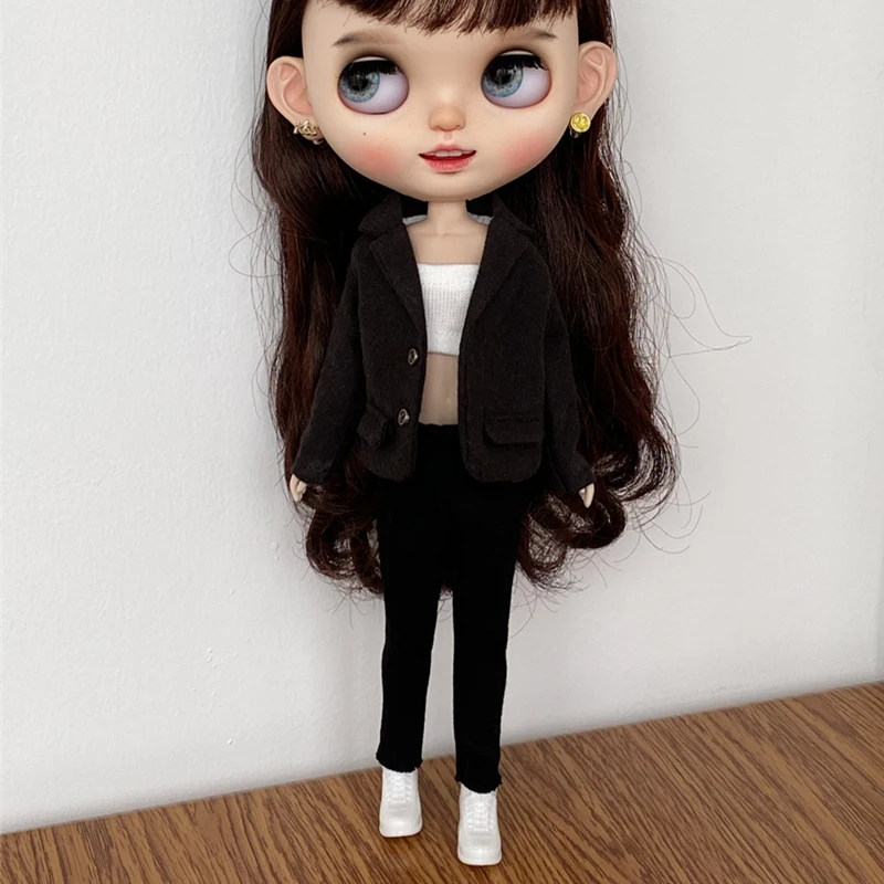 Fashion Handmade Workplace Suit Coat Tube Top and Pants Clothes for Blyth Azone OB24 Licca Doll Outfits Accessories