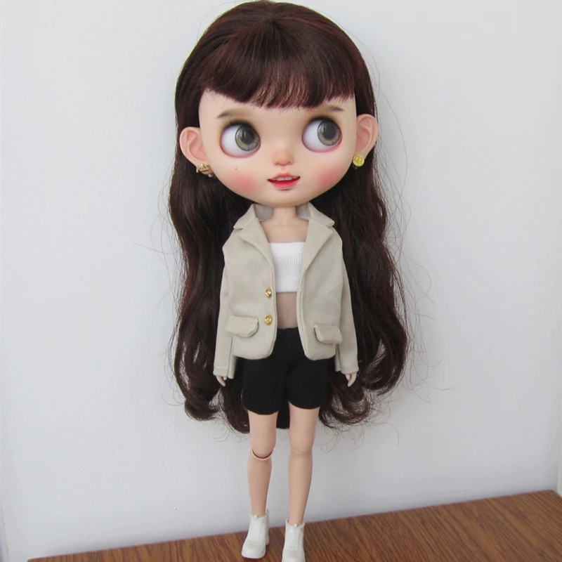 Fashion Handmade Workplace Suit Coat Tube Top and Pants Clothes for Blyth Azone OB24 Licca Doll Outfits Accessories