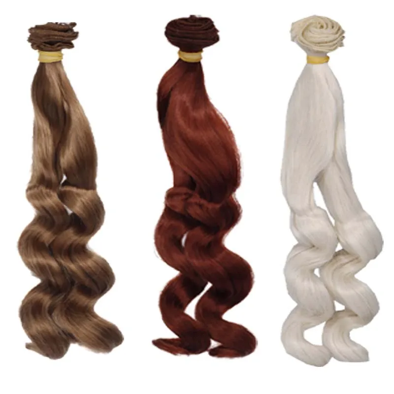 Russian Handmade Doll Hair 25 cm High Temperature Curly Hair for 1/3 1/4 1/6 BJD DIY Curly Doll Wigs Tree